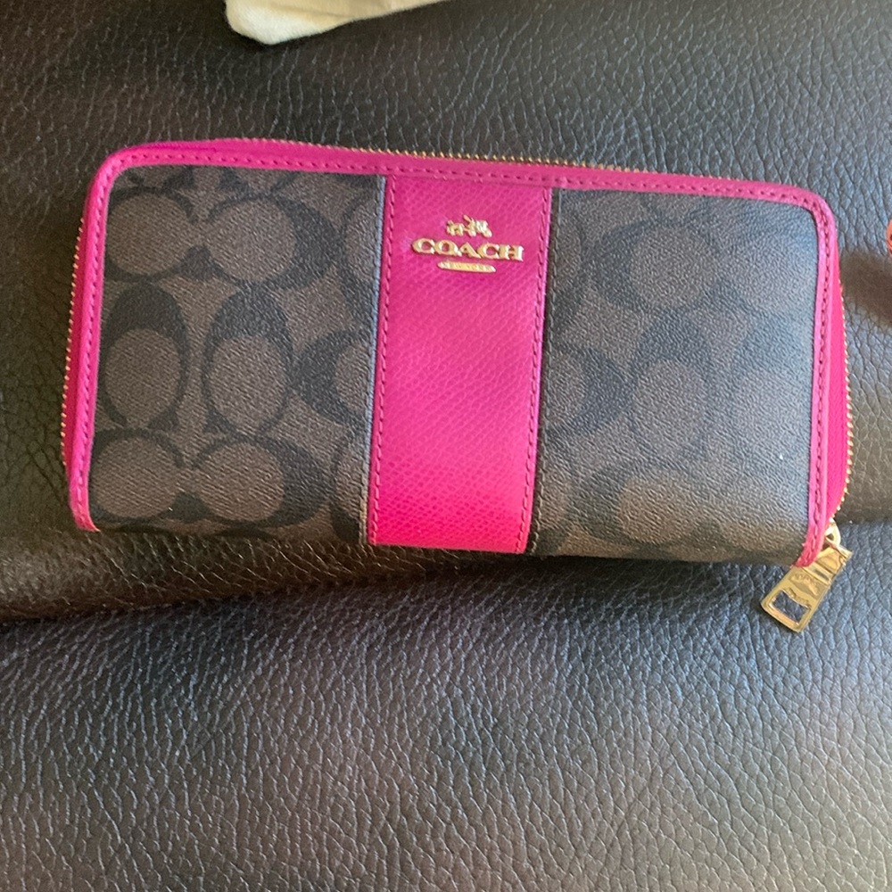 Coach Pink and Brown Wallet